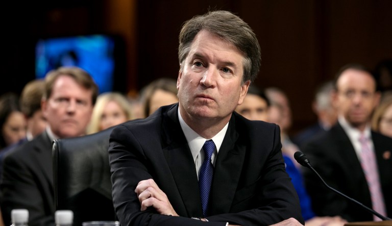 President Trump's Supreme Court nominee, Brett Kavanaugh, appears at a hearing on Capitol Hill.