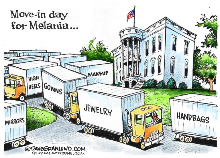 Editorial cartoon: Move-in day for Melania Trump