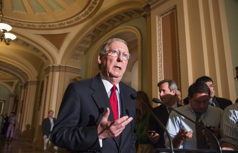 Senate Minority Leader Mitch McConnell, R-Ky., will not join an effort led by Republican Sens. Ted Cruz and Mike Lee to filibuster a House-passed continuing resolution that also defunds Obamacare. (AP/J. Scott Applewhite)
