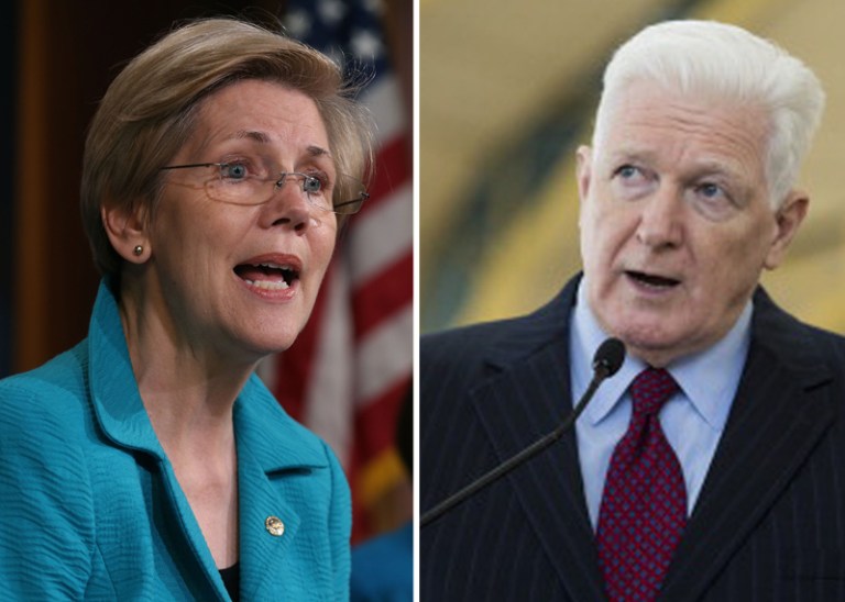 Outgoing Rep. Jim Moran ripped into Sen. Elizabeth Warren on Saturday, accusing her of grandstanding on a nearly derailed spending bill simply to build her political brand. (Getty images)