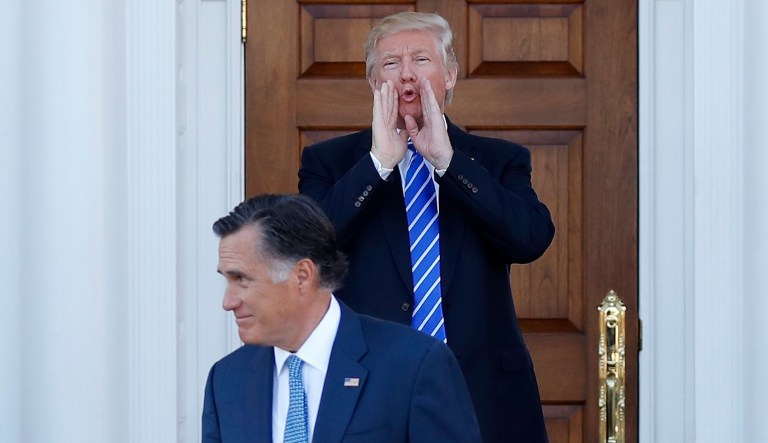 Former Massachusetts Gov. Mitt Romney, now a Republican Senate candidate in Utah, called President Trump a 