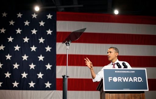 Back on the trail, Obama clings to the teleprompter