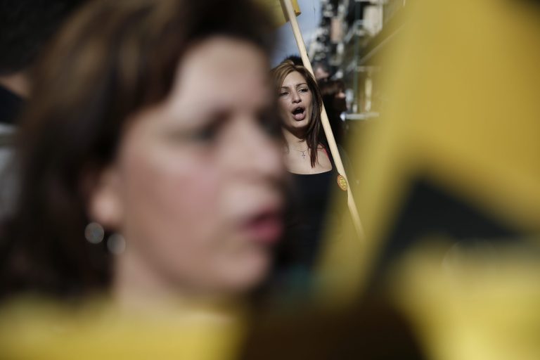 Activists from the Greek anti-austerity 