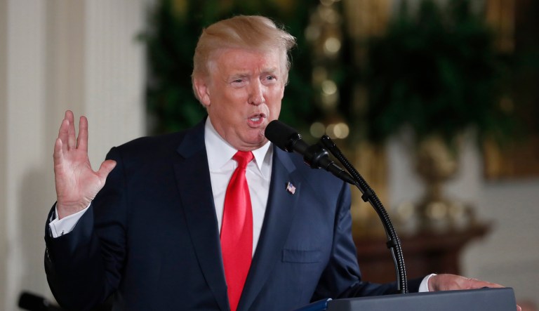 A majority of U.S. adults are worried about a possible conflict with North Korea, and aren't sure President Trump will be able to handle the situation, according to a new poll. (AP Photo/Alex Brandon, File)
