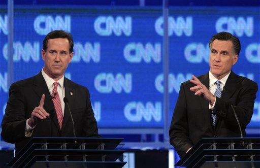 Santorum soars, Romney falters in SC debate
