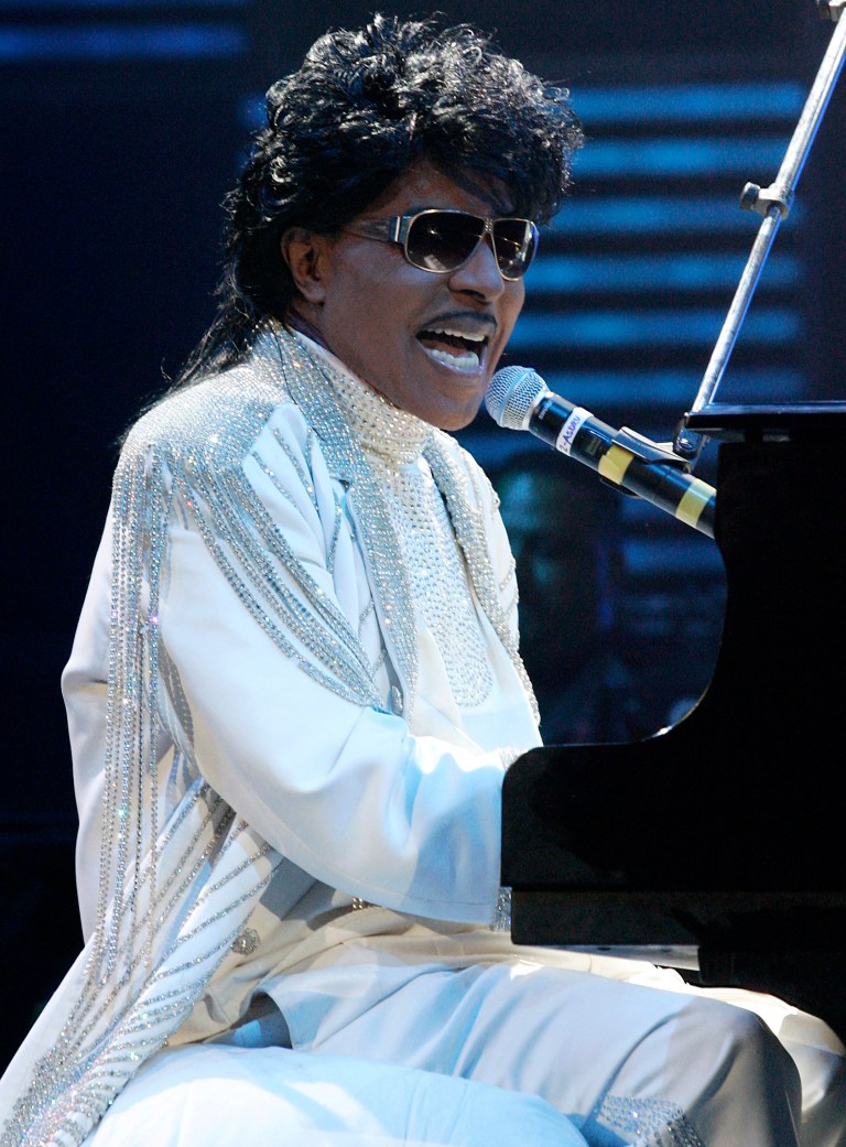 FILE - In this May 30, 2009 file picture, Little Richard performs at The Domino Effect, a tribute concert to New Orleans Rock and Roll musician Fats Domino, in New Orleans, La. Macon, Ga. officials say they plan to move the boyhood home of Little Richard to spare it from a highway construction project. Mayor Robert Reichert and others made the announcement as the 80-year-old Rock and Roll Hall of Fame inductee was scheduled to receive an honorary degree Saturday, may 11, 2013 from Mercer University. (AP Photo/Patrick Semansky, File)
