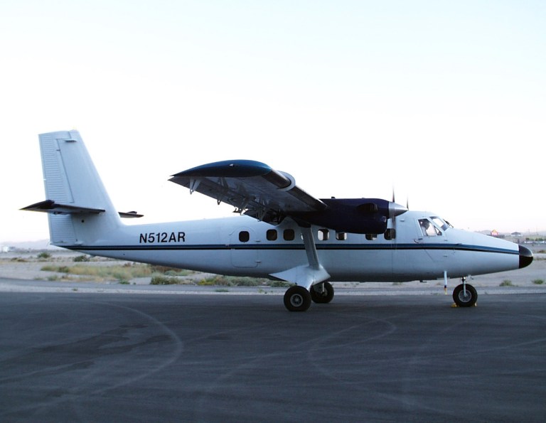 File - This image provided by NOAA shows a Aug. 10, 2007 file photo of a DeHavilland DHC6 Twin Otter similar to the one belonging to Merpati Nusantari airline that has gone missing over Indonesia's Papua region early Sunday Aug. 2, 2009. Merpati Nusantari airline director of operations Capt. Nikmatullah says the Twin Otter plane was on a regular flight Sunday when it lost contact with officials on the ground. (AP Photo/NOAA, File)