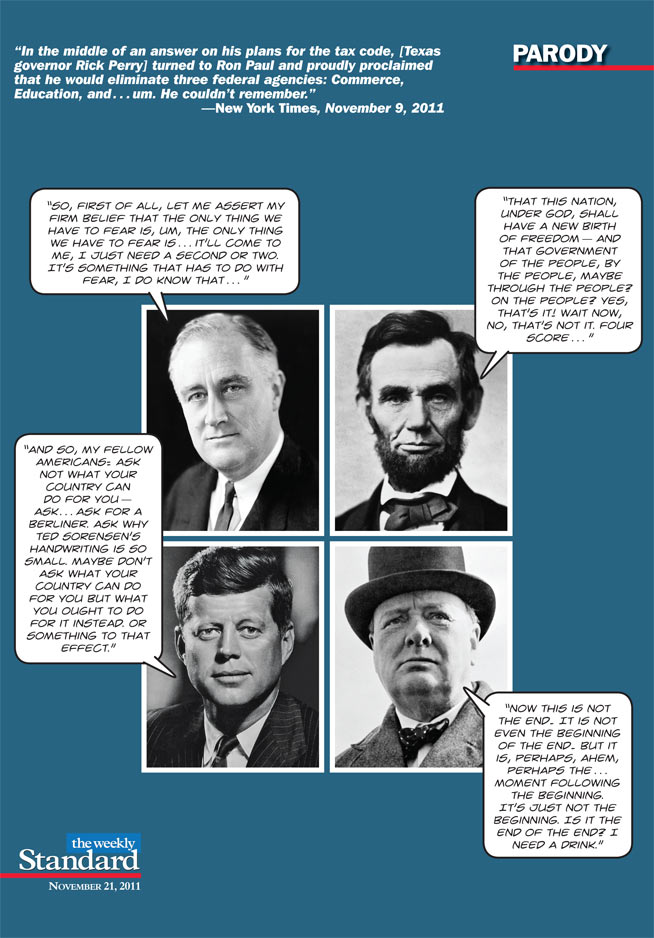 Great political .  .  . um .  .  . speeches