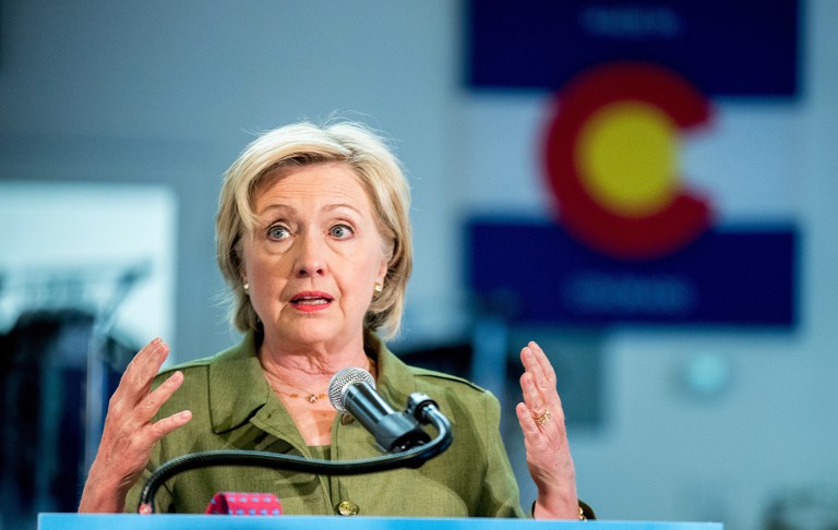 The New York Times said that Hillary Clinton is breeding distrust with voters, even as her opponent Donald Trump has seen his overall standing in national and state-level polls rapidly decline. (AP Photo/Andrew Harnik)