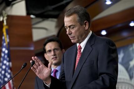 House Speaker John Boehner, R-OH, and House Majority Leader Eric Cantor, R-VA, approved expanded digital access to legislative information via the Government Printing Office (GPO). (AP Photo/J. Scott Applewhite)