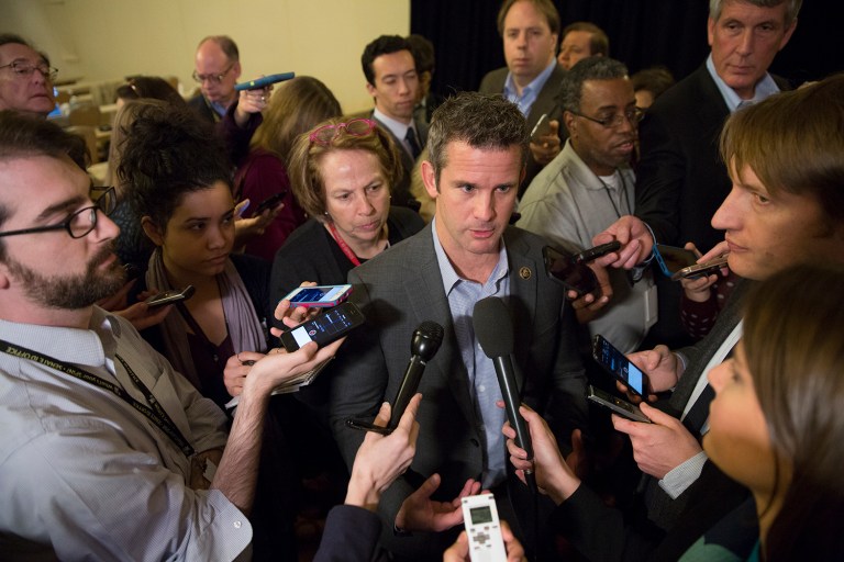 Rep. Adam Kinzinger said the actions by Russia were a show of force. (AP Photo/Matt Rourke)