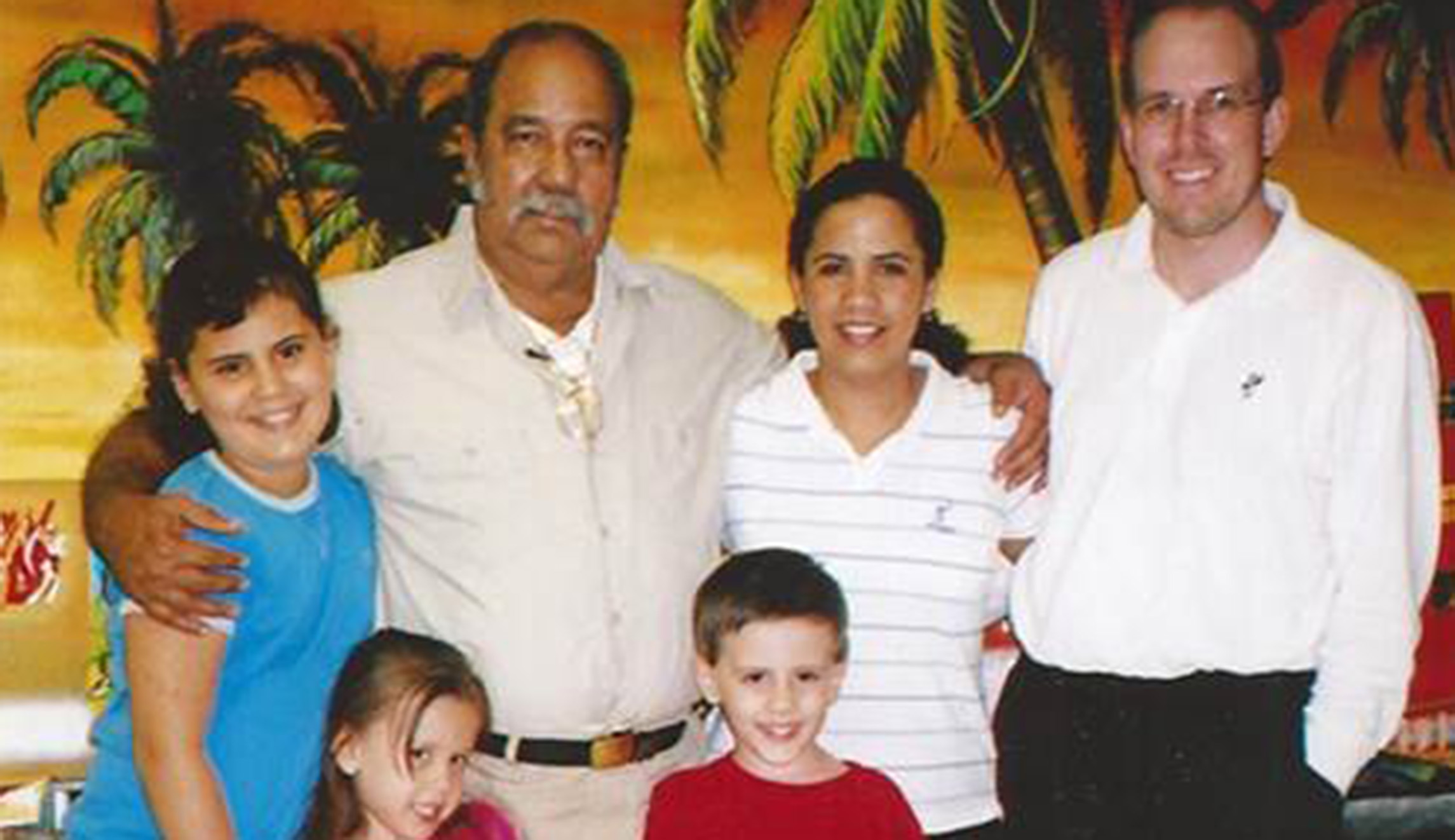 Antonio Bascaro (top row, second from the left) is pictured with family members.