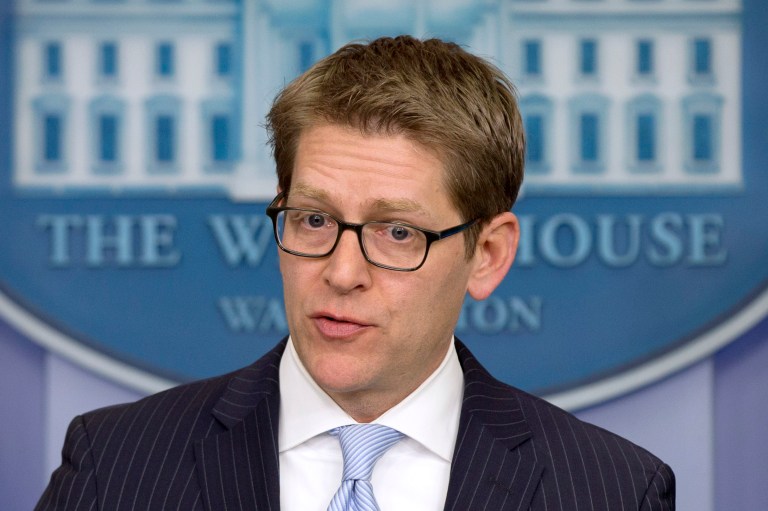 White House press secretary Jay Carney speaks during his daily news briefing at the White House in Washington on Feb. 28. (AP Photo/Jacquelyn Martin)