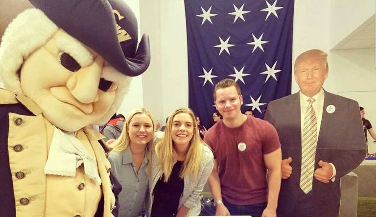 George Washington University's student newspaper published an outlandish opinion piece that attacked conservatives but College Republican members had the perfect responses. (Photo via GWU College Republicans Facebook page)