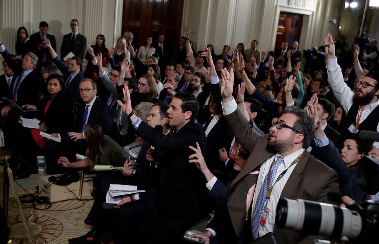 According to a new poll, almost half of U.S. voters believe journalists fabricate their anonymous sources. (AP Photo/