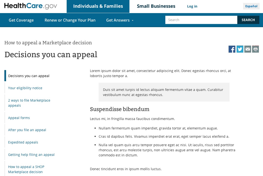 The Latest From Healthcare.gov: Nonsense Text