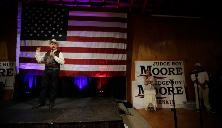 The timing on this isn't suspect, but Roy Moore's handling of it sure is. He looks increasingly guilty by the minute. (AP Photo/Brynn Anderson)