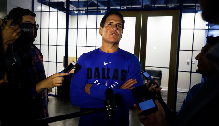 Dallas Mavericks owner Mark Cuban has fought President Trump in a war of words since the campaign and explained Trump as three personalities in one. (AP Photo/LM Otero)