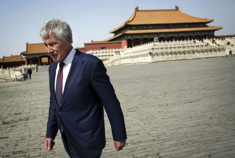 Secretary of Defense Chuck Hagel tours the Forbidden City in Beijing, China, on Wednesday. (AP Photo/Alex Wong, Pool)