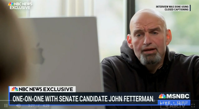 SEE IT: Fetterman uses computer to understand reporter’s questions