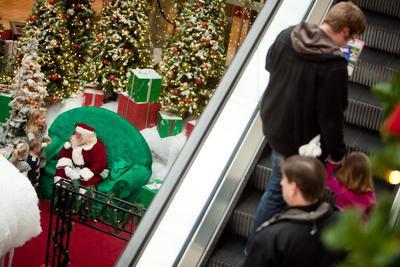 Shoppers are seen at Tysons Corner Mall during the holiday season in Virginia. 