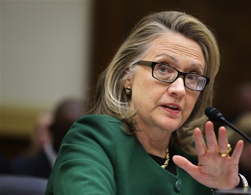 Secretary of State Hillary Rodham Clinton, testifies on Capitol Hill, Wednesday, Jan. 23, 2013, before Senate Foreign Relations Committee hearing on the deadly September attack on the U.S. diplomatic mission in Benghazi, Libya, that killed Ambassador Chris Stevens and three other Americans. Her department has been without an Inspector-General throughout her tenure as secretary. (AP Photo/Manuel Balce Ceneta)