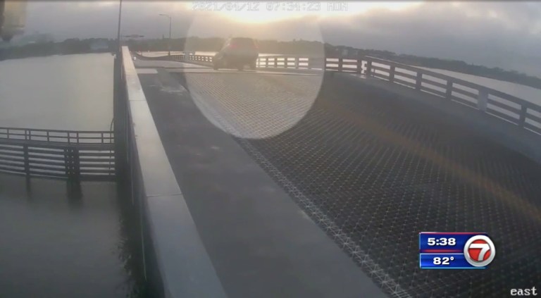 Police searching for Florida driver who jumped drawbridge