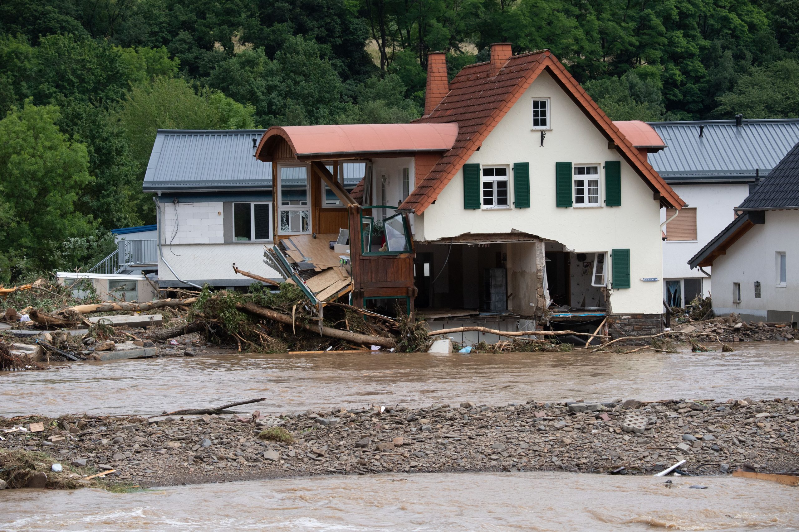 The village of Insul in Rhineland-Palatinate is largely destroyed