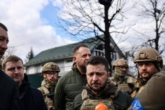 Zelensky overcome with emotion as he visits horror at Bucha