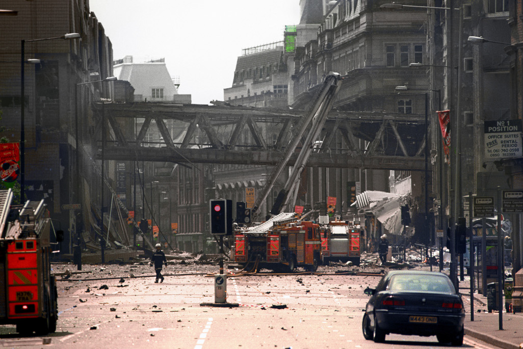 Crime - 1996 Manchester IRA Bomb - Firefighters in City Centre