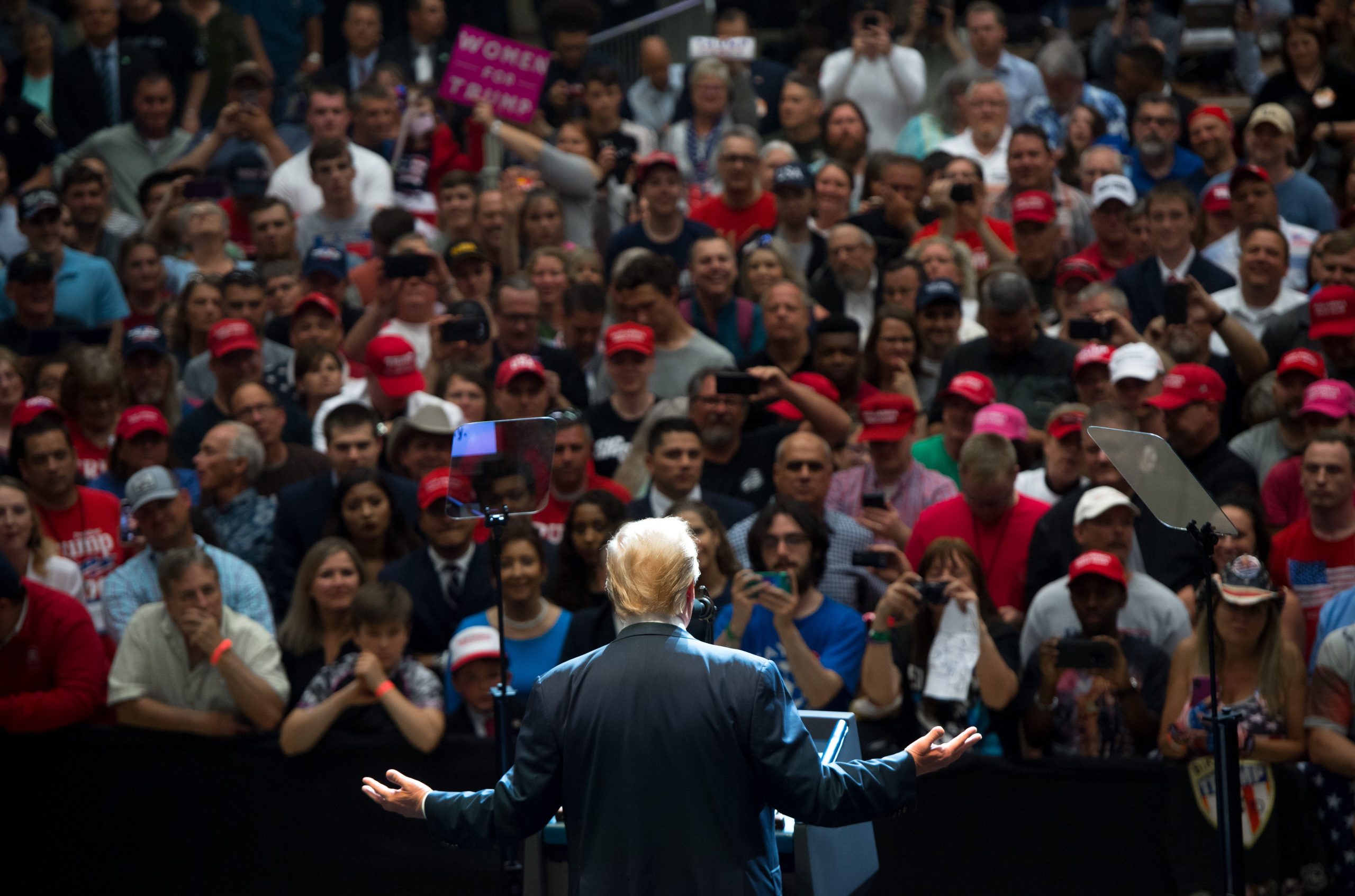Trump at Rally from Behind