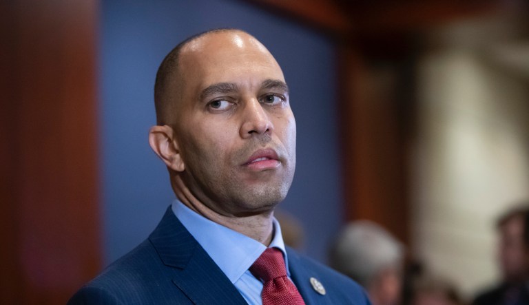 House Minority Leader Hakeem Jeffries, D-N.Y., talks during a news conference on Nov. 3, 2023. (AP Photo/Mariam Zuhaib)