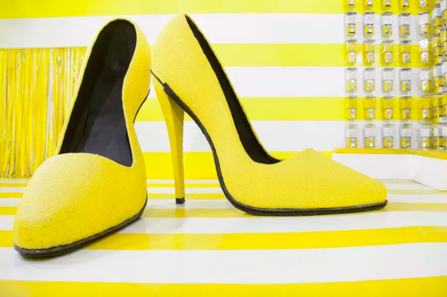 Giant shoes from the Happy Place pop-up show in Chicago.