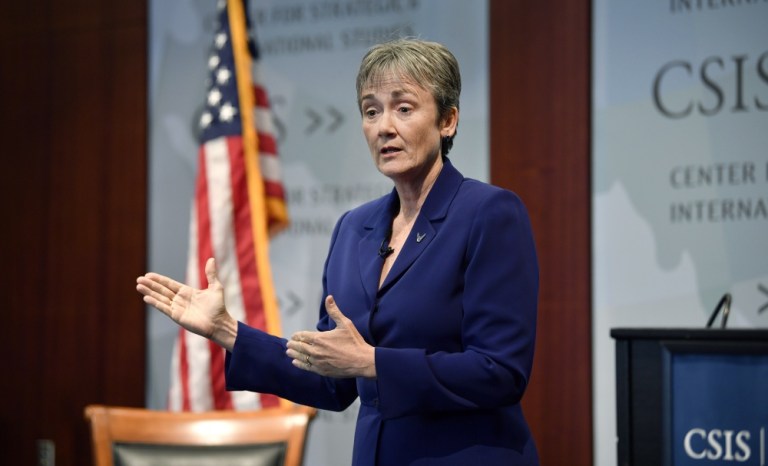 Secretary of the Air Force Heather Wilson speaks at the Center for Strategic & International Studies, Washington, D.C., October 5, 2017. 