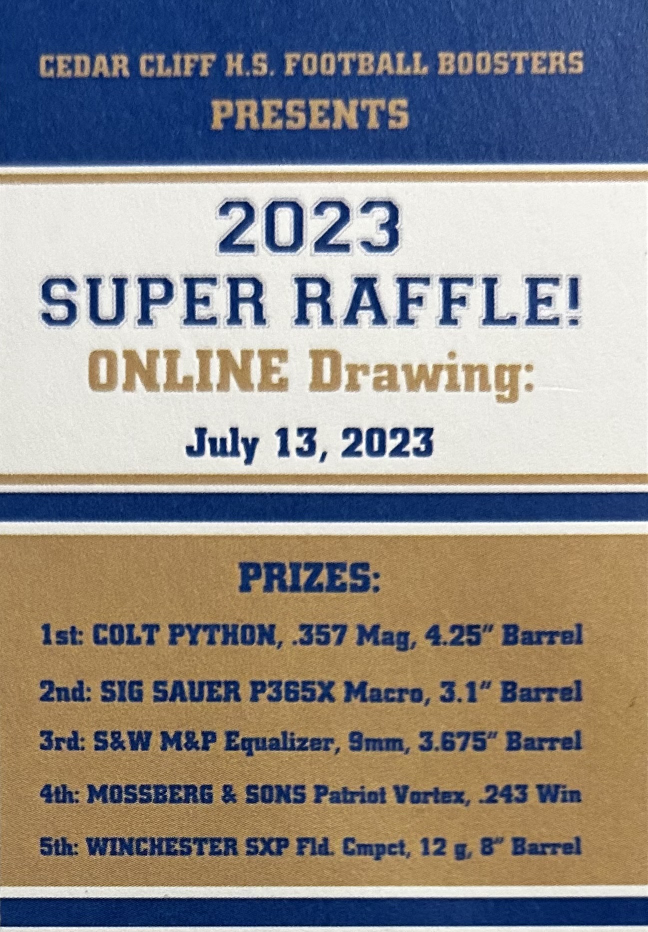 Cedar Cliff Colts High School gun raffle_02
