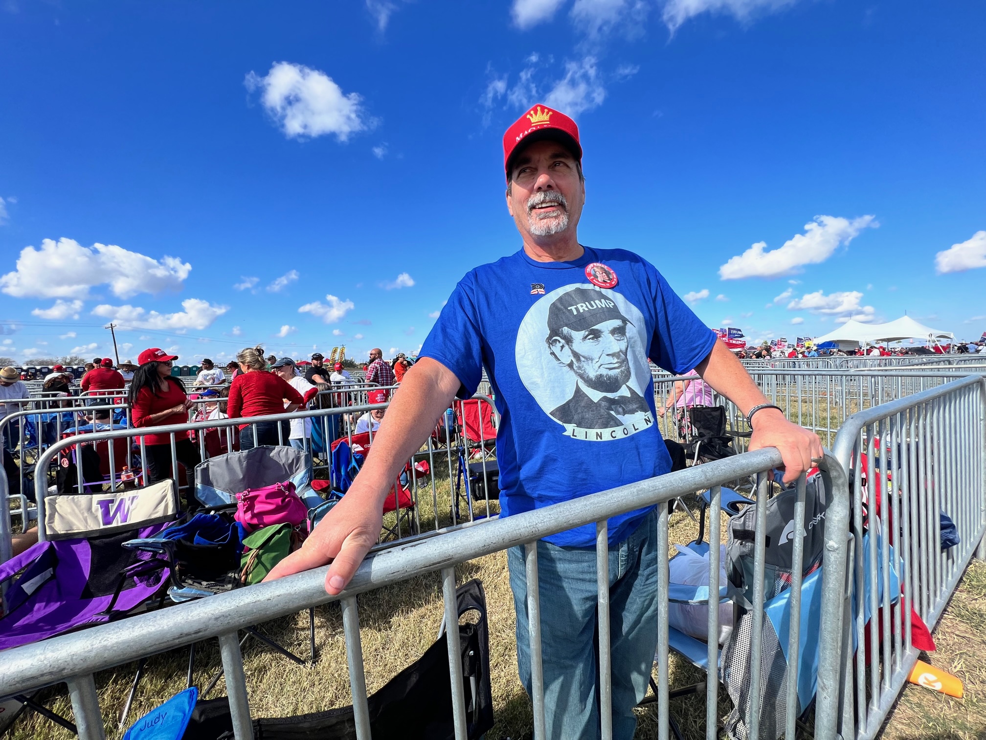 Darryl Brown of Nashville drove 14 hours to attend former President Donald Trump's rally in Robstown, Texas, October 22, 2022.