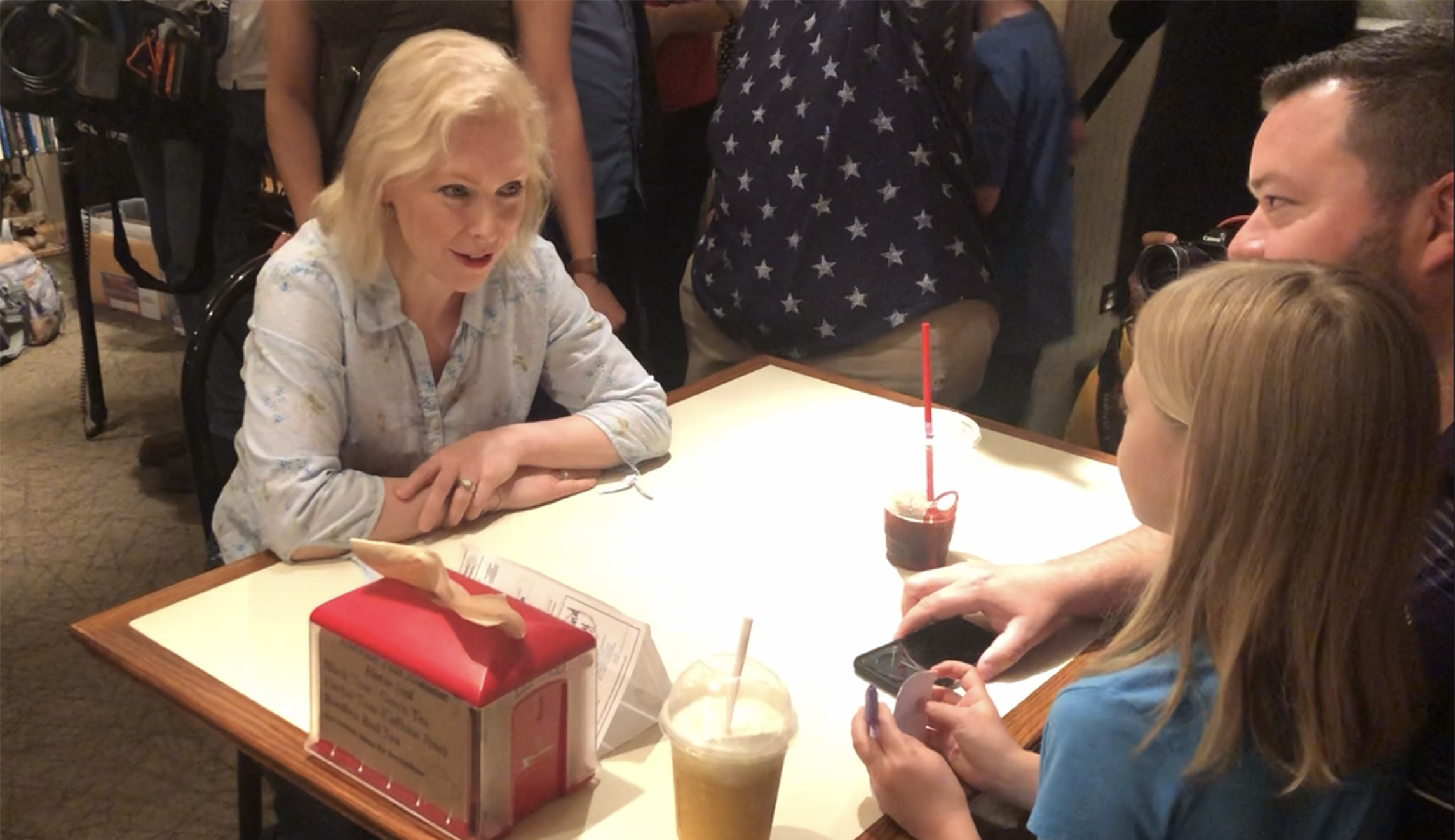 Kirsten Gillibrand campaigns in Iowa.