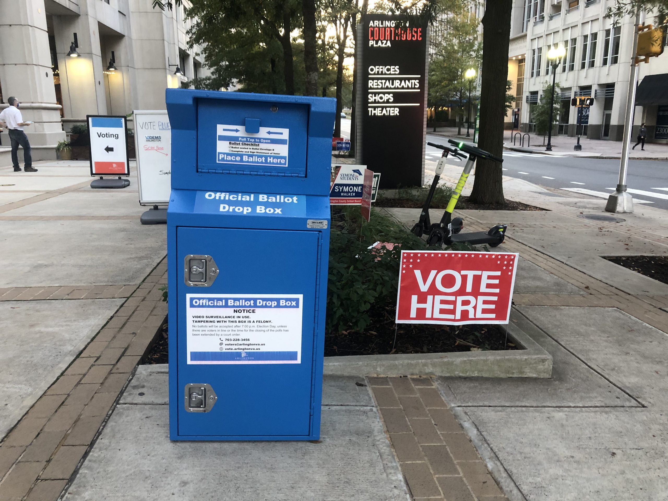 Arlington County official ballot drop box