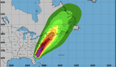 Isaias strengthens to hurricane and is expected to drive damaging winds and rain up East Coast
