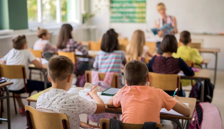 Children in a classroom.