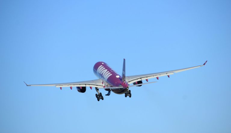 A WOW Air Airbus takes off from Polderbaan runway on Jan.7, 2018 in the Netherlands.