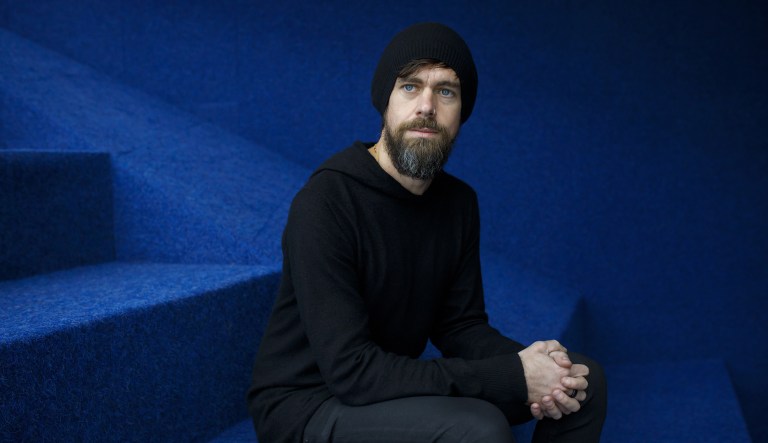 Jack Dorsey, chief executive officer of Twitter Inc. and Square Inc., sits for a photograph following an Empowering Entrepreneurs event at Ryerson University in Toronto, Ontario, Canada, on Tuesday, April 2, 2019. DorseyÂ said he hopes the companies he co-founded won't be tethered to their headquarters in San Francisco.