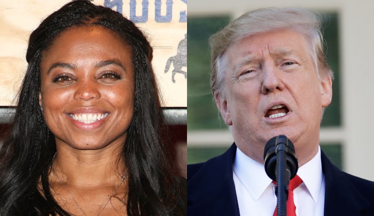 Jemele Hill and Donald Trump.