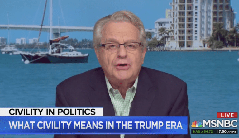 Jerry Springer on MSNBC 11/1
