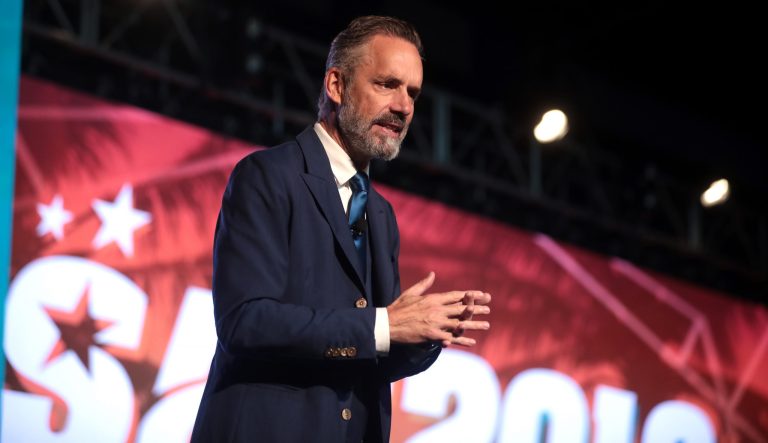 Jordan Peterson speaking with attendees at the 2018 Student Action Summit hosted by Turning Point USA at the Palm Beach County Convention Center in West Palm Beach, Florida.
