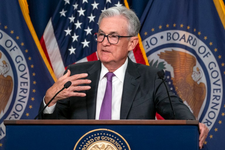 Federal Reserve Chairman Jerome Powell speaks during a news conference at the William McChesney Martin Jr. Federal Reserve Board Building following a Federal Open Market Committee meeting on Wednesday, July 26, 2023, in Washington.