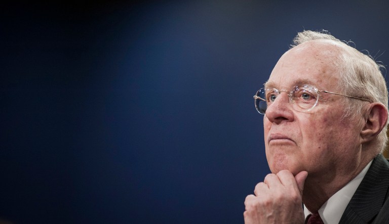 U.S. Supreme Court Justice Anthony Kennedy pauses while testifying during a Financial Services and General Government Subcommittee in Washington, D.C., U.S., on Monday, March 23, 2015. Sprinting toward their spring recess, the House and Senate will separately consider budget blueprints, perhaps leading to the first joint congressional budget in six years.