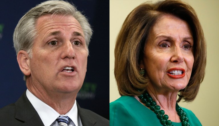 Kevin McCarthy and Nancy Pelosi.