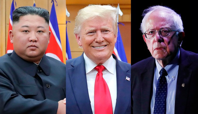 Kim Jong Un, Donald Trump, Bernie Sanders.