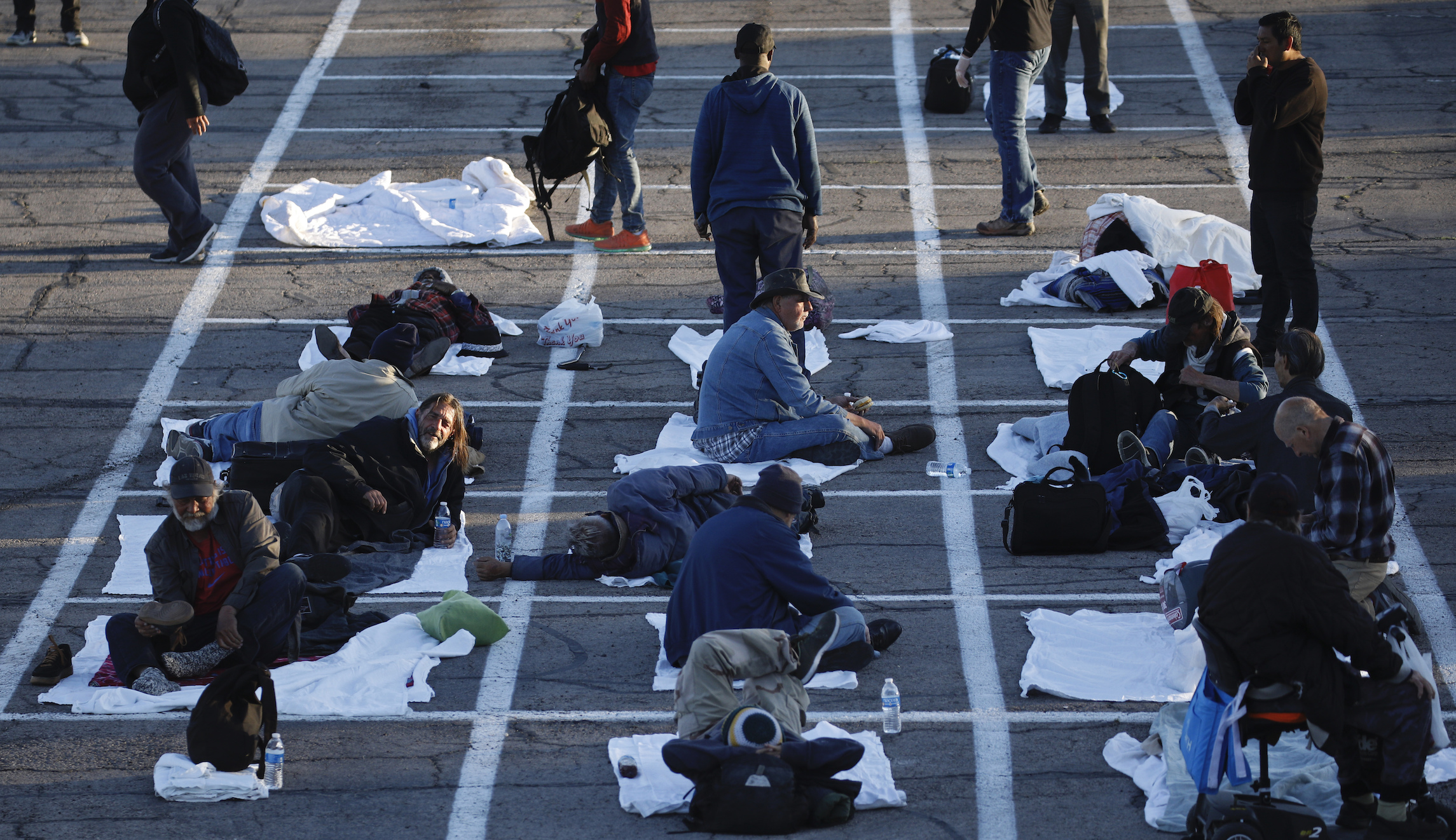 Las Vegas moves homeless to parking lot after shelter closes